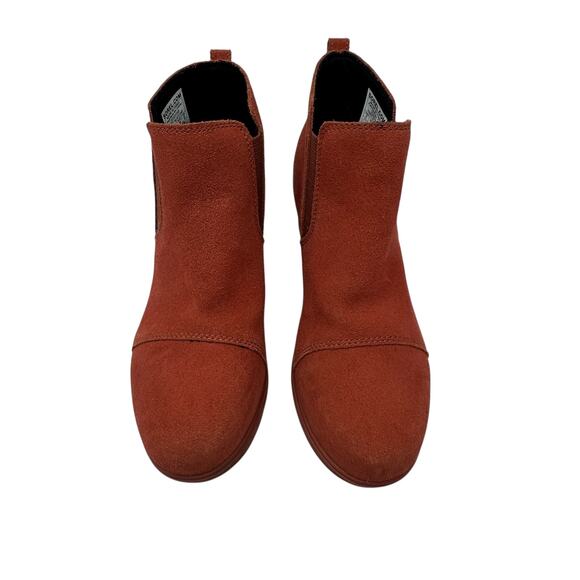Sorel Evie Booties Boots Pull-On Wedge Heel  Waterproof Suede Red Size US 8 - Picture 3 of 13